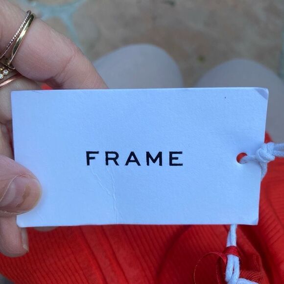 Frame Fiery Red One Shoulder Bodycon Dress size large NWT - Picture 8 of 8
